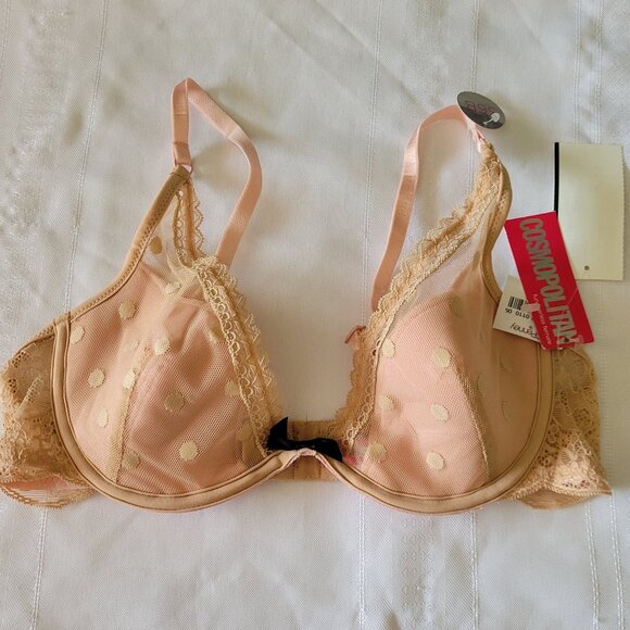 COSMOPOLITAN 36B Choice Underwire Lace Dot Convertible Straps Bra NWT - Picture 1 of 7